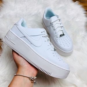 New Nike Air Force 1 Sage Low White Platform Shoes New Nike Air Force 1 Sage Low White Platform Shoes